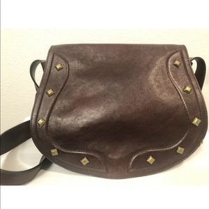 Ralph Lauren Vintage Flap Brown Leather Messenger